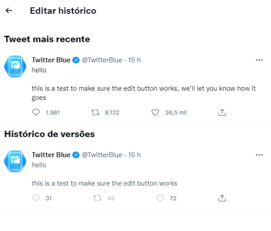 Twitter mostra primeiro tweet editado de sua história