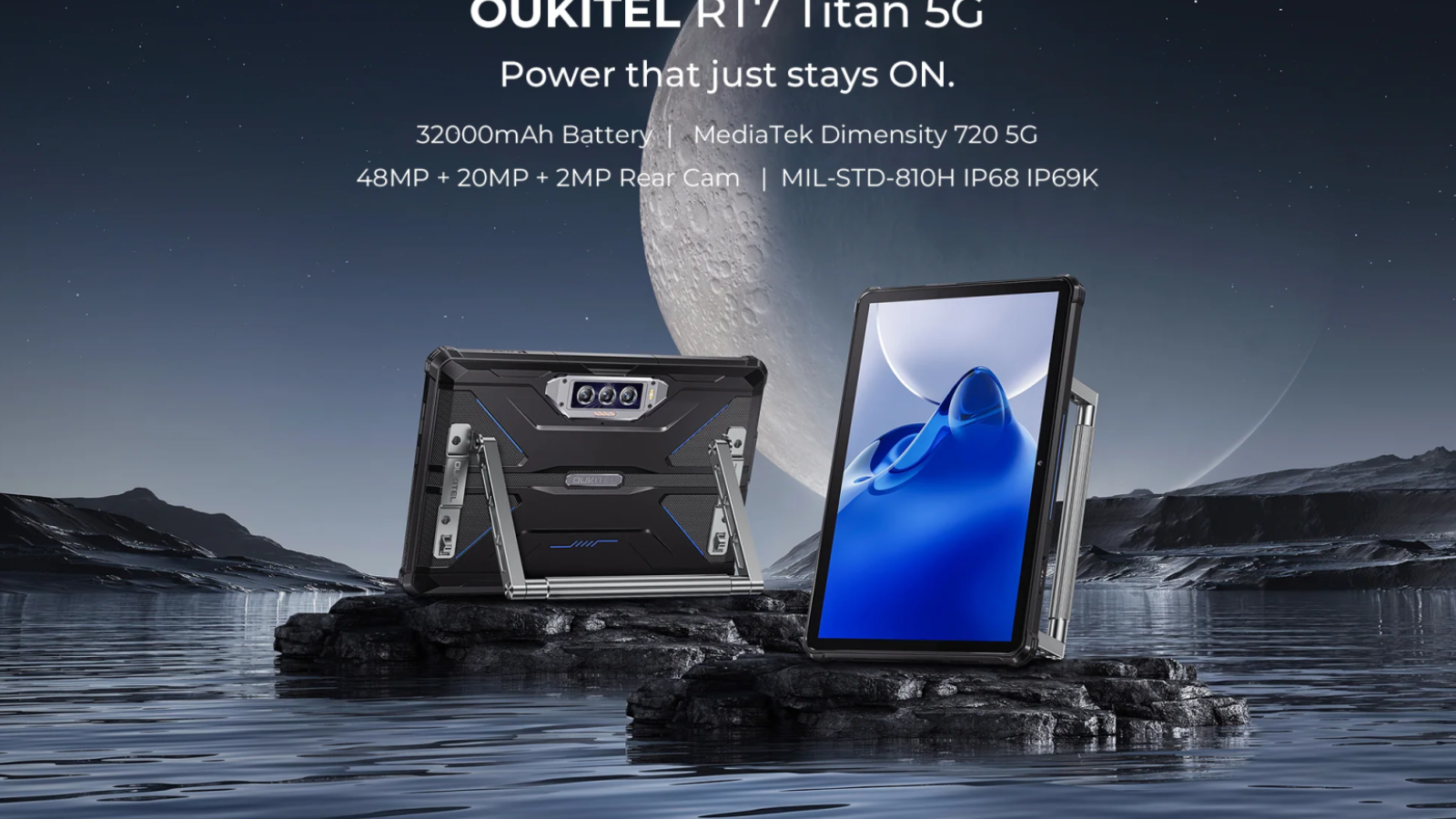 32 000 mAh de bateria OUKITEL RT7 Titan é o tablet robusto e 5G