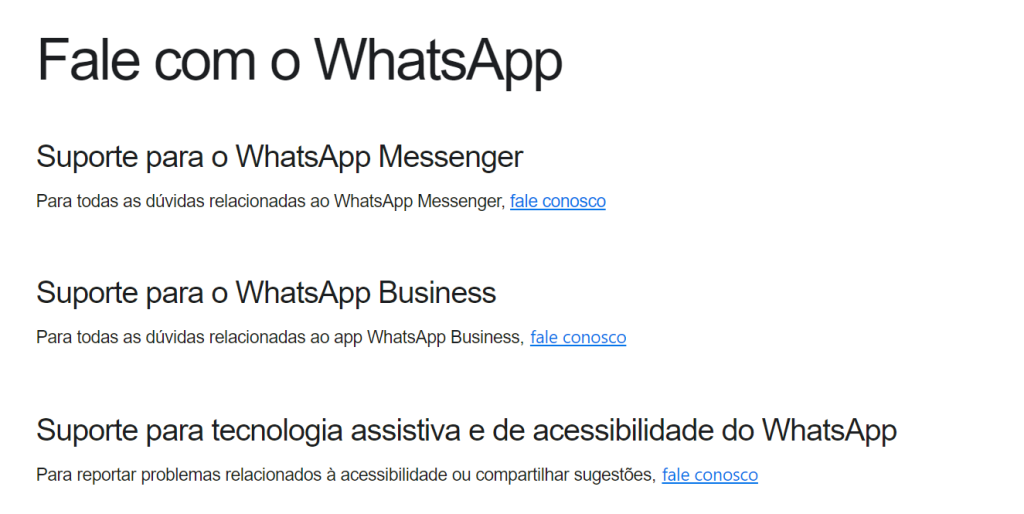 Como Entrar Em Contato O Suporte Do Whatsapp