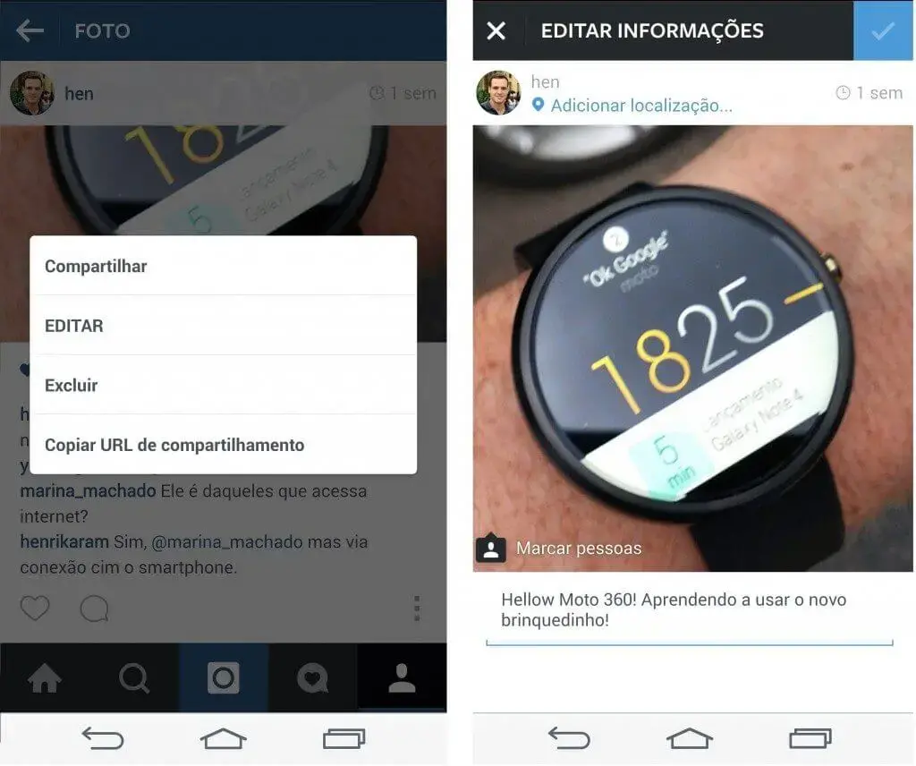 Instagram agora permite editar legenda1