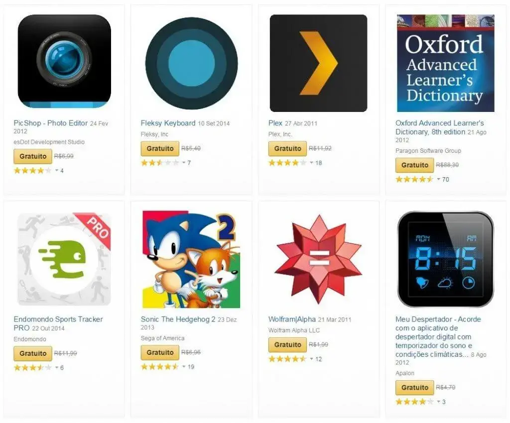 Amazon oferece 40 apps gratuitos e descontos de ate 67 em varios