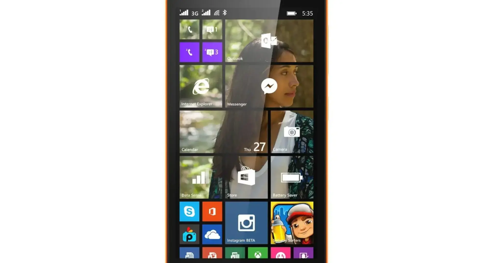 Lumia535 front orange dsim