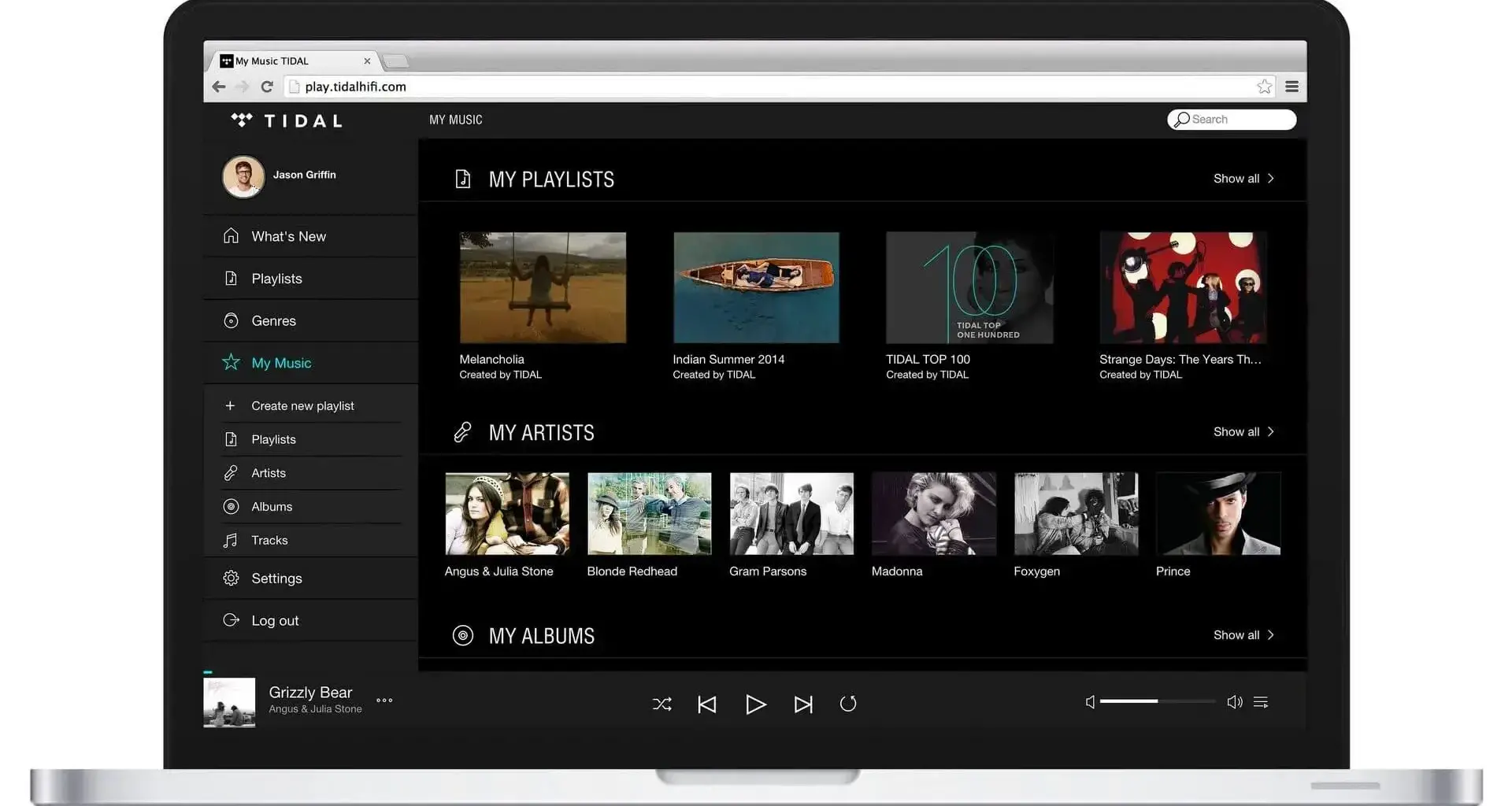 Tidal webplayer mymusic