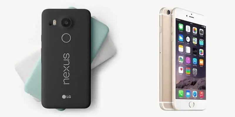 Nexus 5x iphone 6s