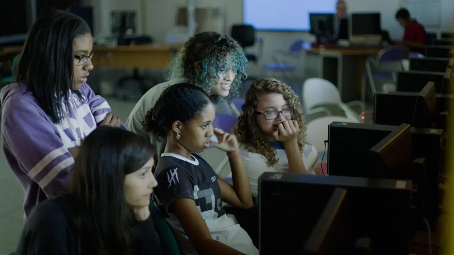 Codegirl monitor watching