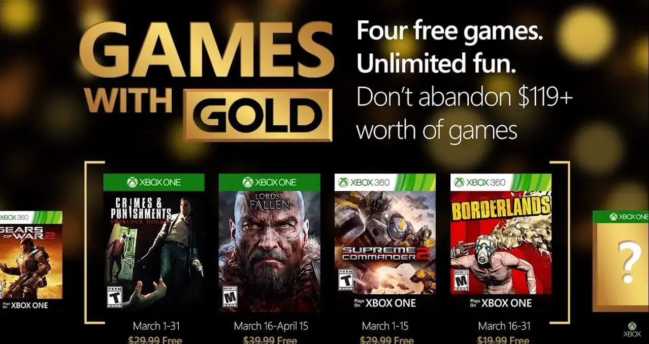 Games with gold march jogos grtis live maro 2016