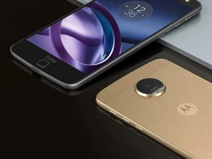 Moto z front and back