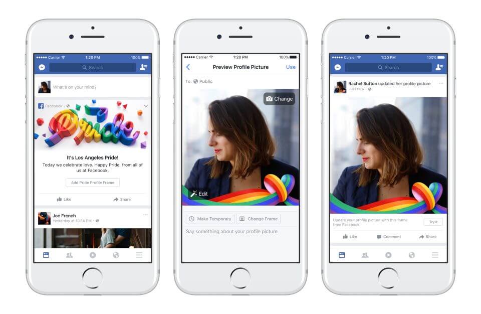 Facebook comemora o mês de orgulho lgbtq+ com filtros e nova reação