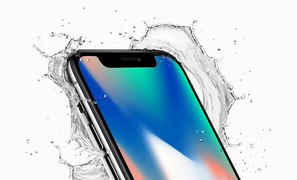 Iphonex front crop top corner splash