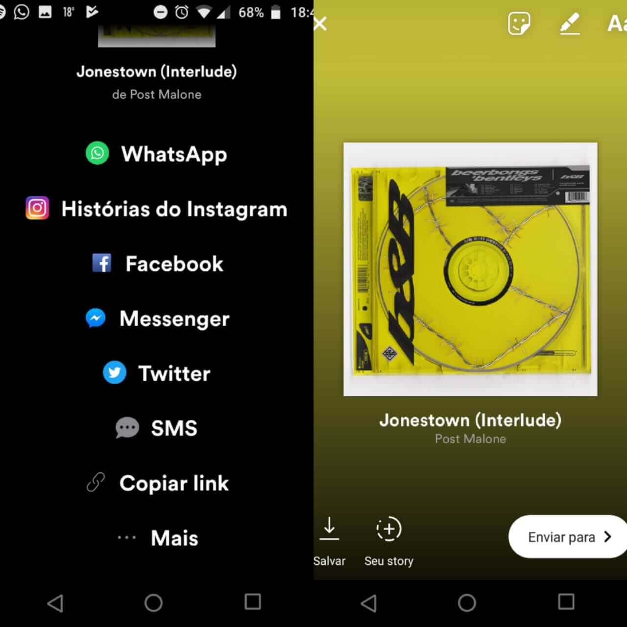 Como compartilhar m sicas do Spotify no Instagram - 87