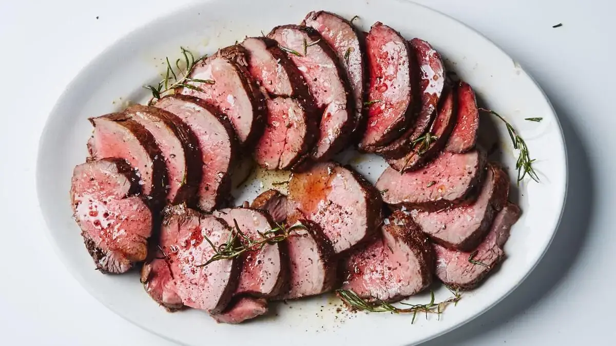 Roast beef tenderloin with garlic and rosemary