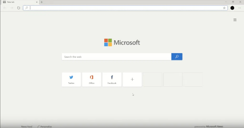 Novo microsoft edge