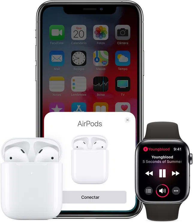 Apple airpods 2ª geração se conectam a iphones e apple watch