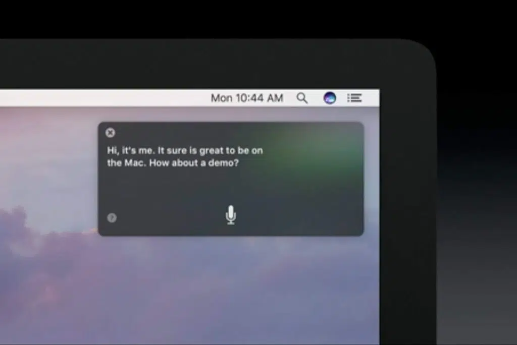 Siri send utitilizada em demonstração no macos