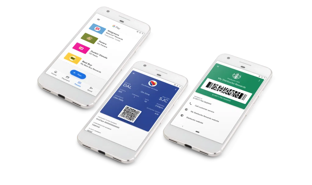 Imagem de passes e bilhetes no google pay