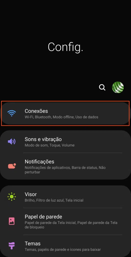 Configurações android