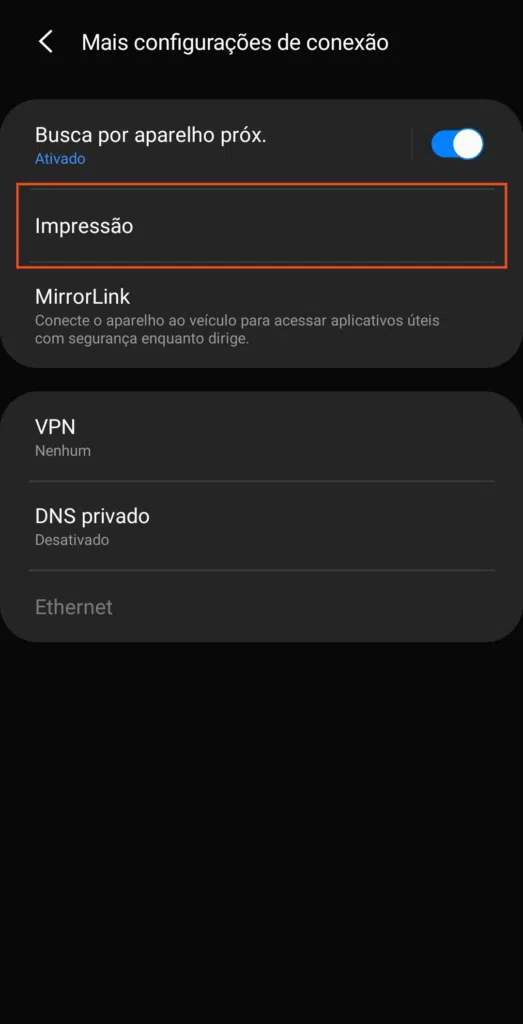 Configurações android