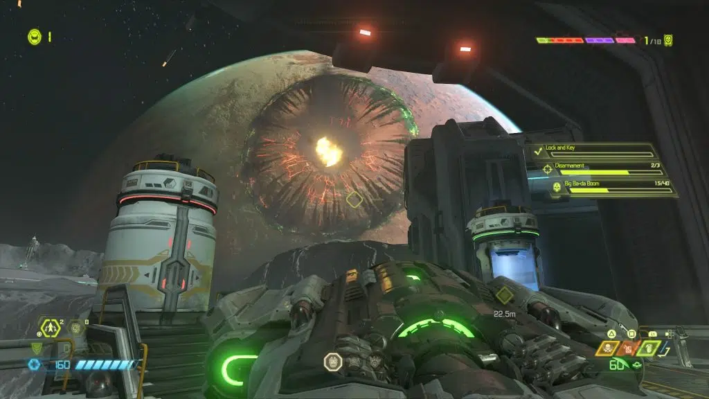 Imagem do planeta marte após um tiro do doom slayer.