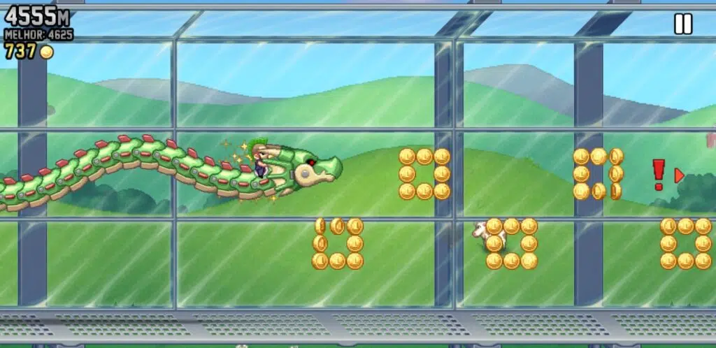 Jetpack joyride barry voando com o veículo de dragão