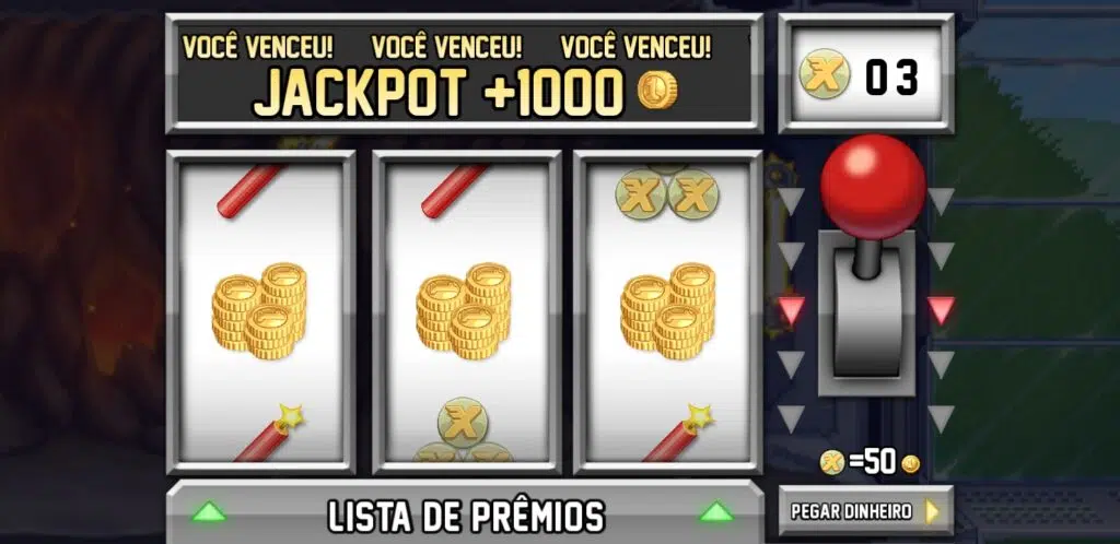 Jetpack joyride na aba de roleta, com prêmio de 1000 moedas