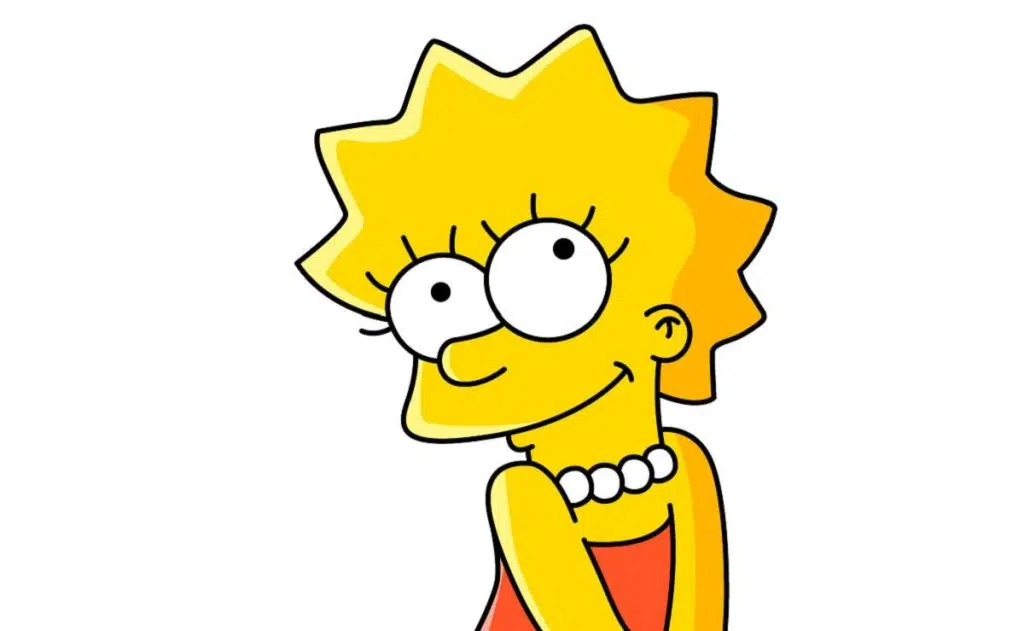 Lisa simpson frente a fundo branco