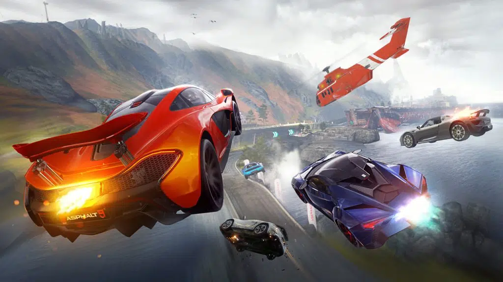 Carros em corrida no asphalt 9: legends