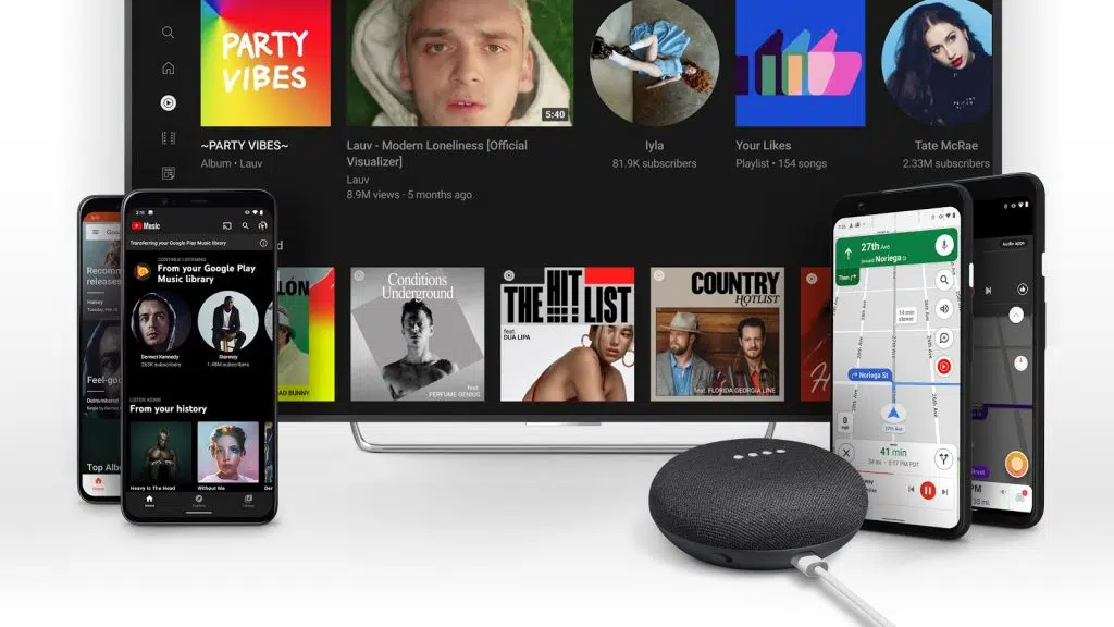 Youtube music em diversos dispositivos