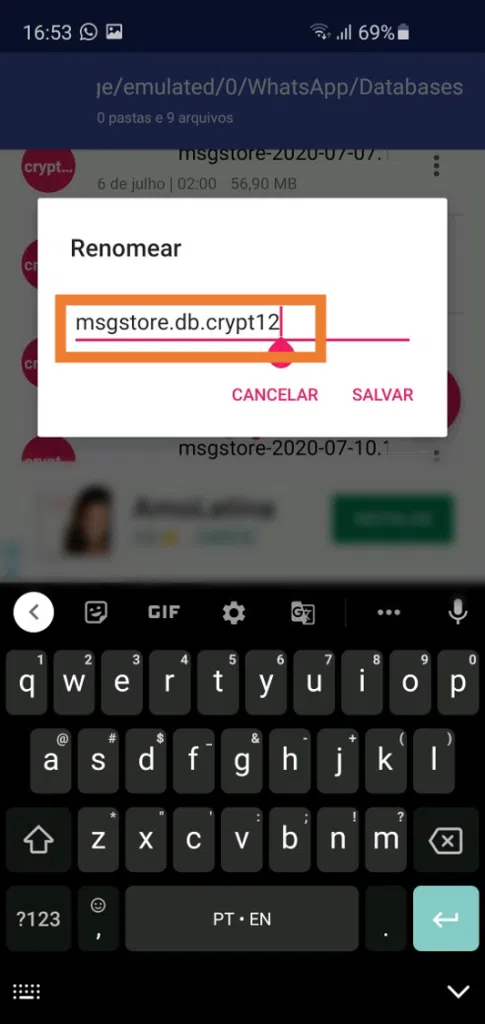 Android - como restaurar mensagens apagadas no whatsapp - passo 6