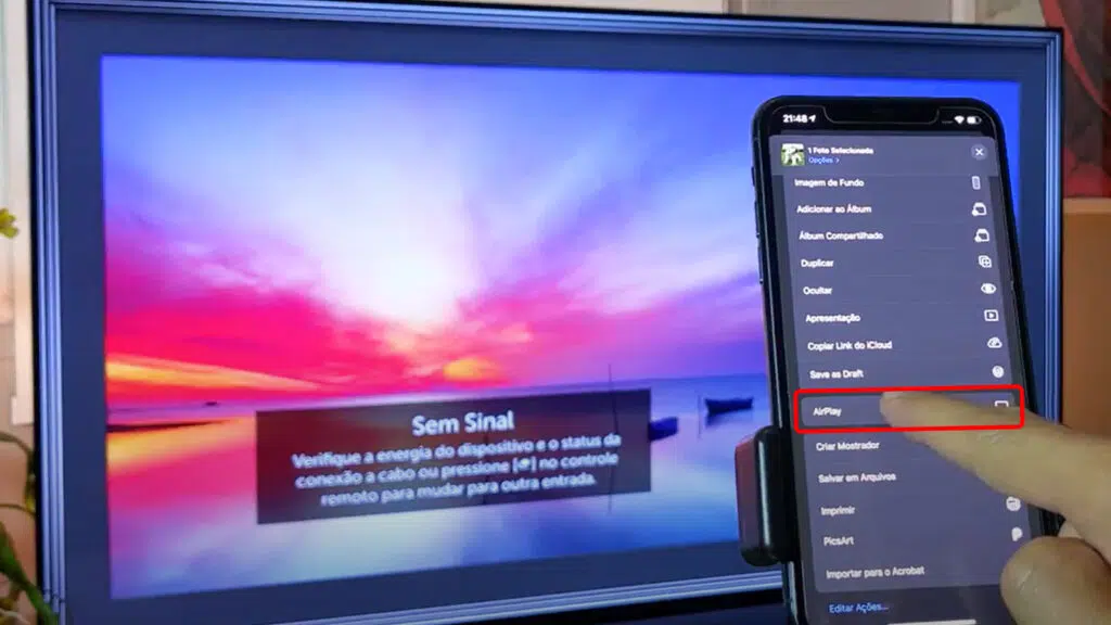 Espelhar tela iphone tv