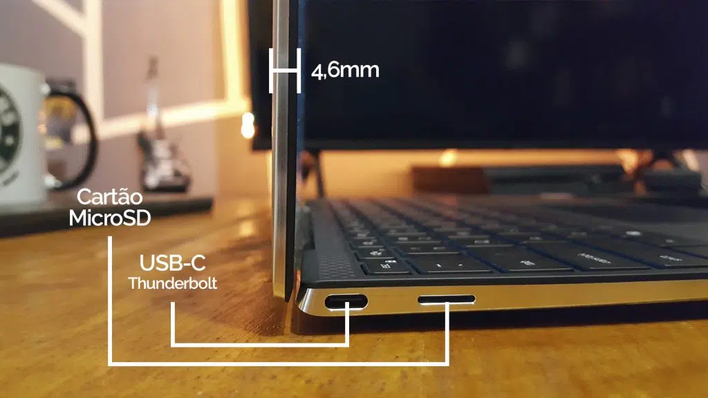 Xps 13 dell com usb-c e entrada para cartão de memória