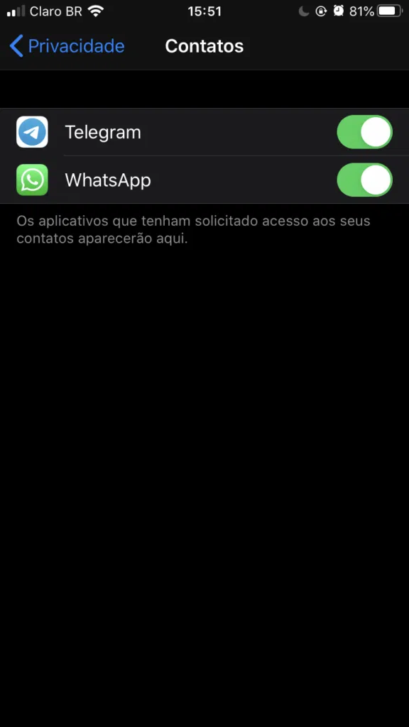 Tela do iphone