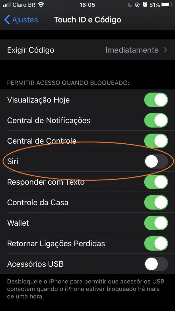 Tela do iphone