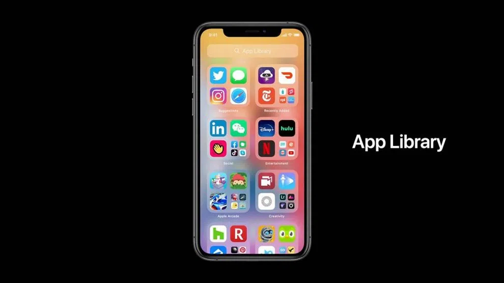 Imagem da nova biblioteca de apps do novo sitema operacional ios 14, uma das melhores da semana