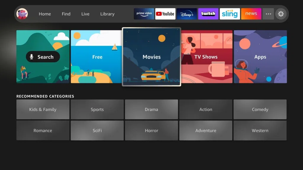 Nova interface da fire tv, lançada no evento da amazon