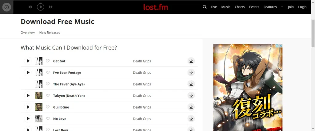 Last. Fm e sua seleção de músicas gratuitas para download