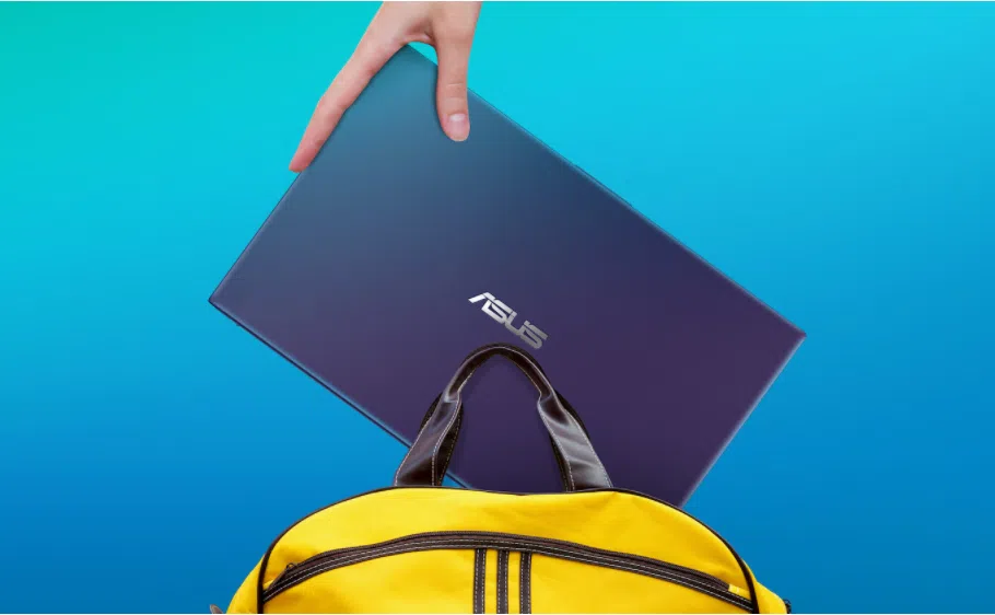 Novo vivobook 15 frente a um fundo colorido