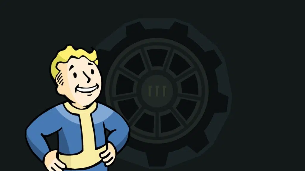 Imagem com o mascote da bethesda, o vault boy