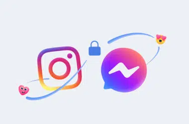 Ilustração da integração entre instagram e messenger