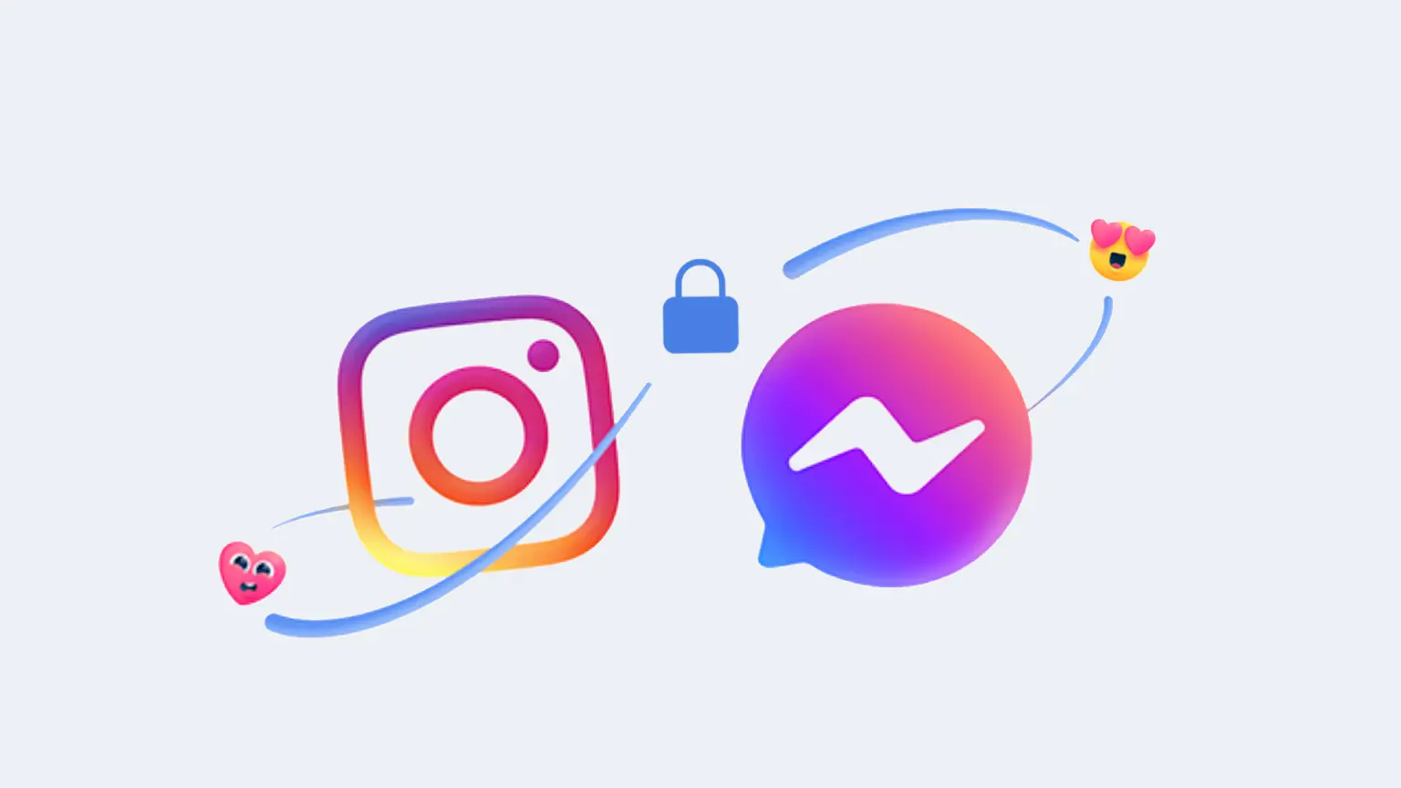 Ilustração da integração entre instagram e messenger