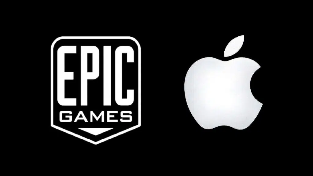 Logo da epic games e apple lado a lado