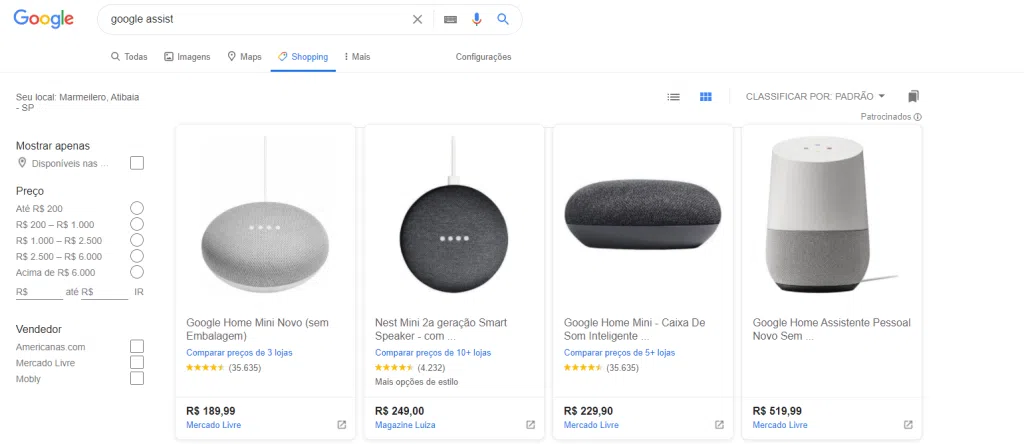 Dicas do google shopping