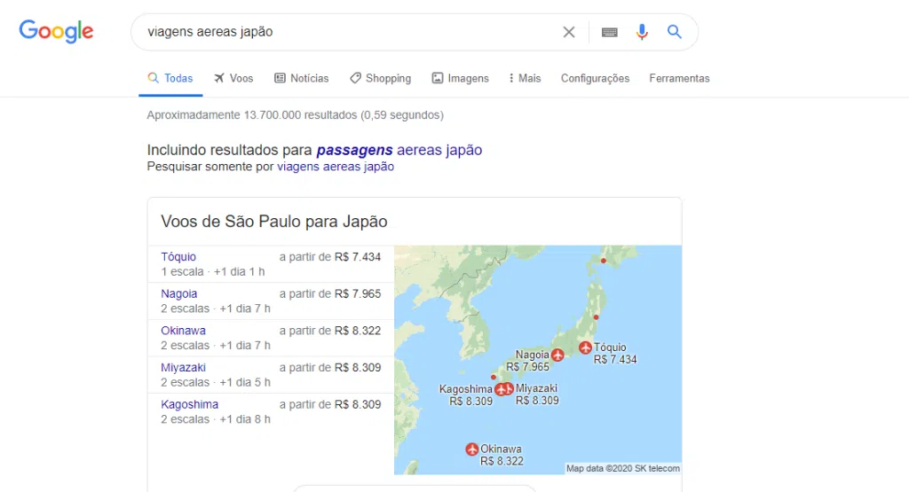 Dicas do google viagens