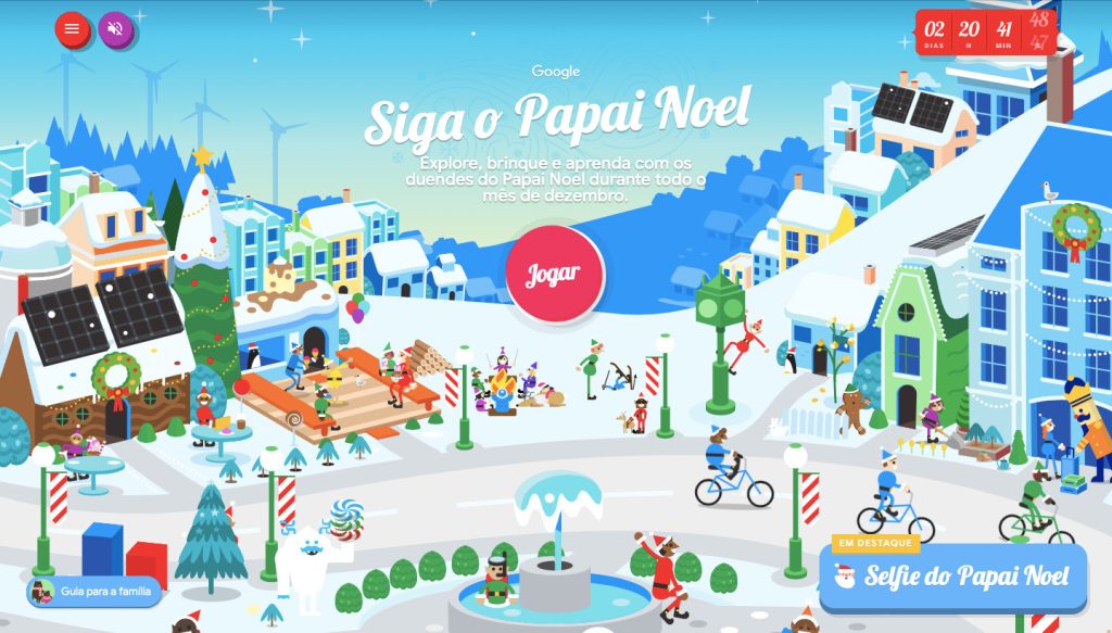 Siga o Papai Noel no Google Maps e se divirta com jogos de Natal