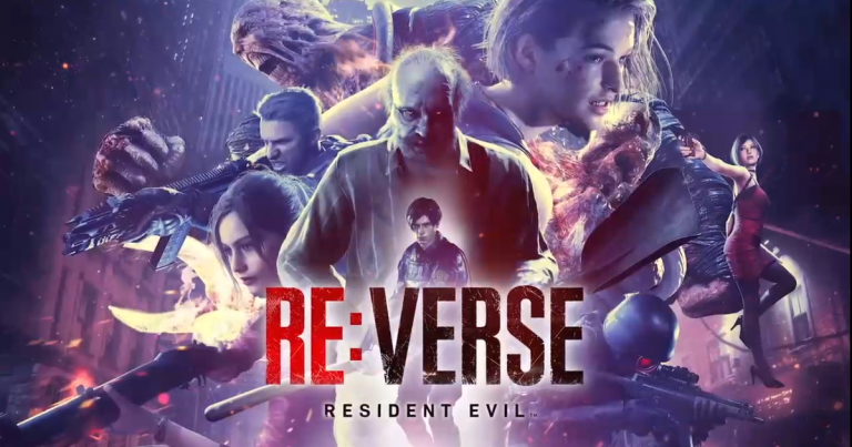 Personagens da franquia Resident Evil estão juntos e o título Resident Evil: Re:Verse logo abaixo deles