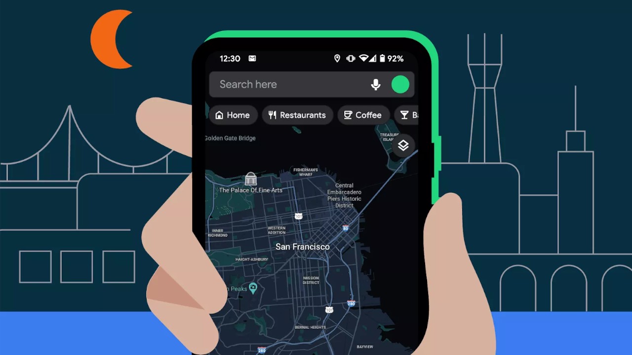 Atualização do android traz modo escuro no google maps e mais recursos