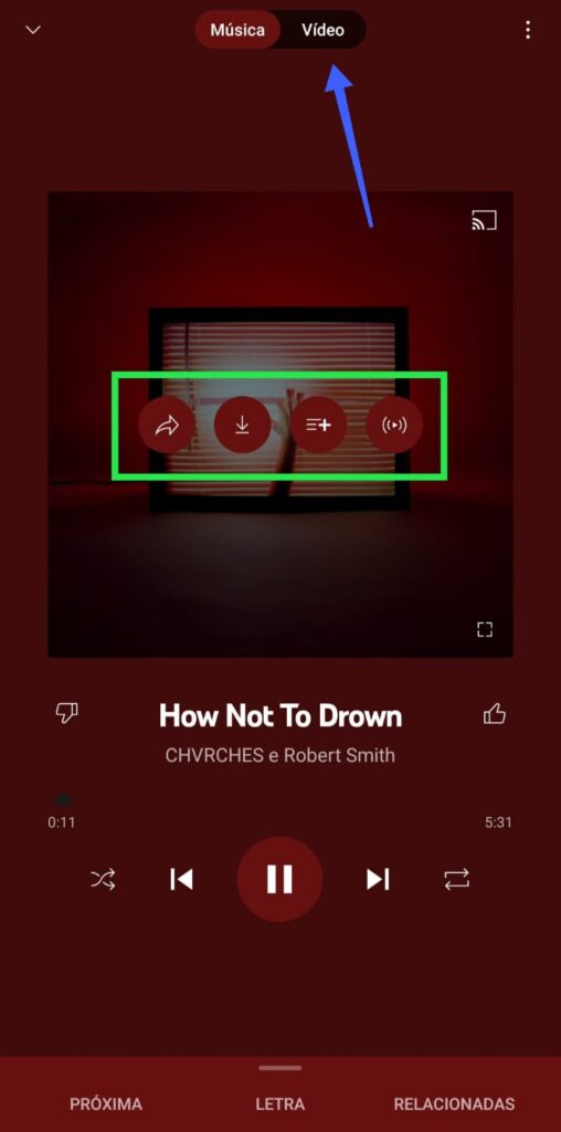 Aprenda a usar a opção de vídeo do yt music