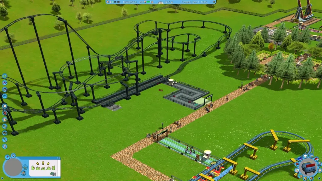 Divertido e complexo, roller coaster tycoon é um exemplo de game que pode ensinar muitas competências às crianças