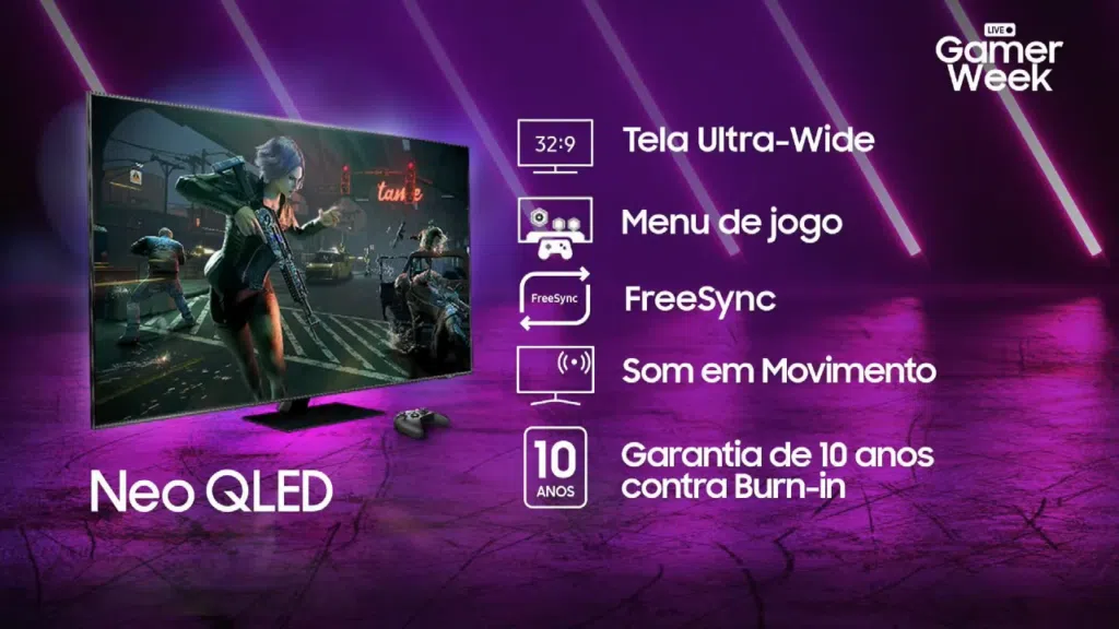 Samsung apresentou novas neo qled para público gamer