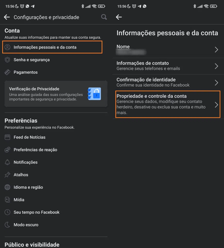 Passo a passo de como excluir a conta do facebook pelo celular