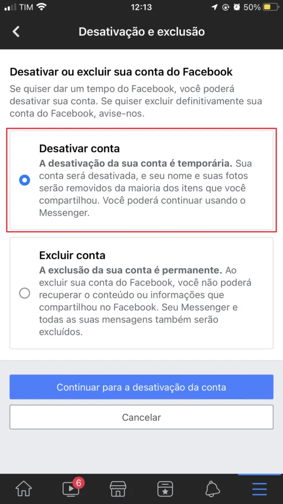 Como desativar o facebook temporariamente